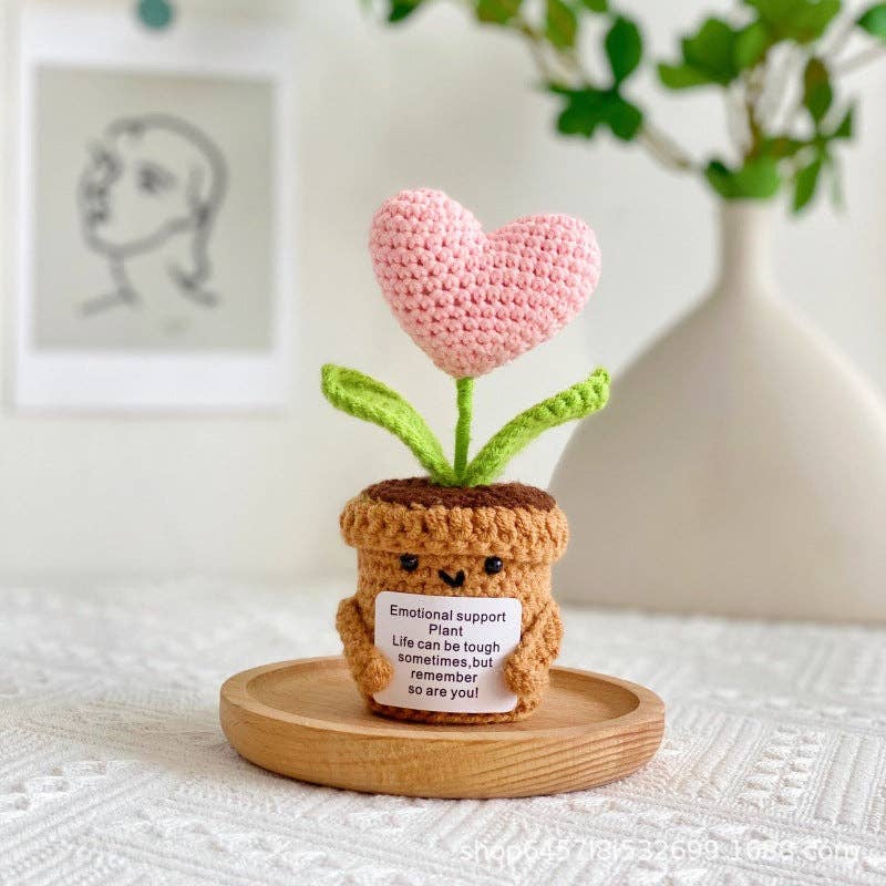 Valentine’s Day Crochet Heart Flower Pot Gift Decor