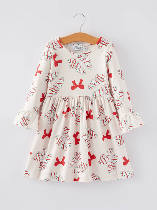 Christmas Gingerbread Print Girls Dress: 2T