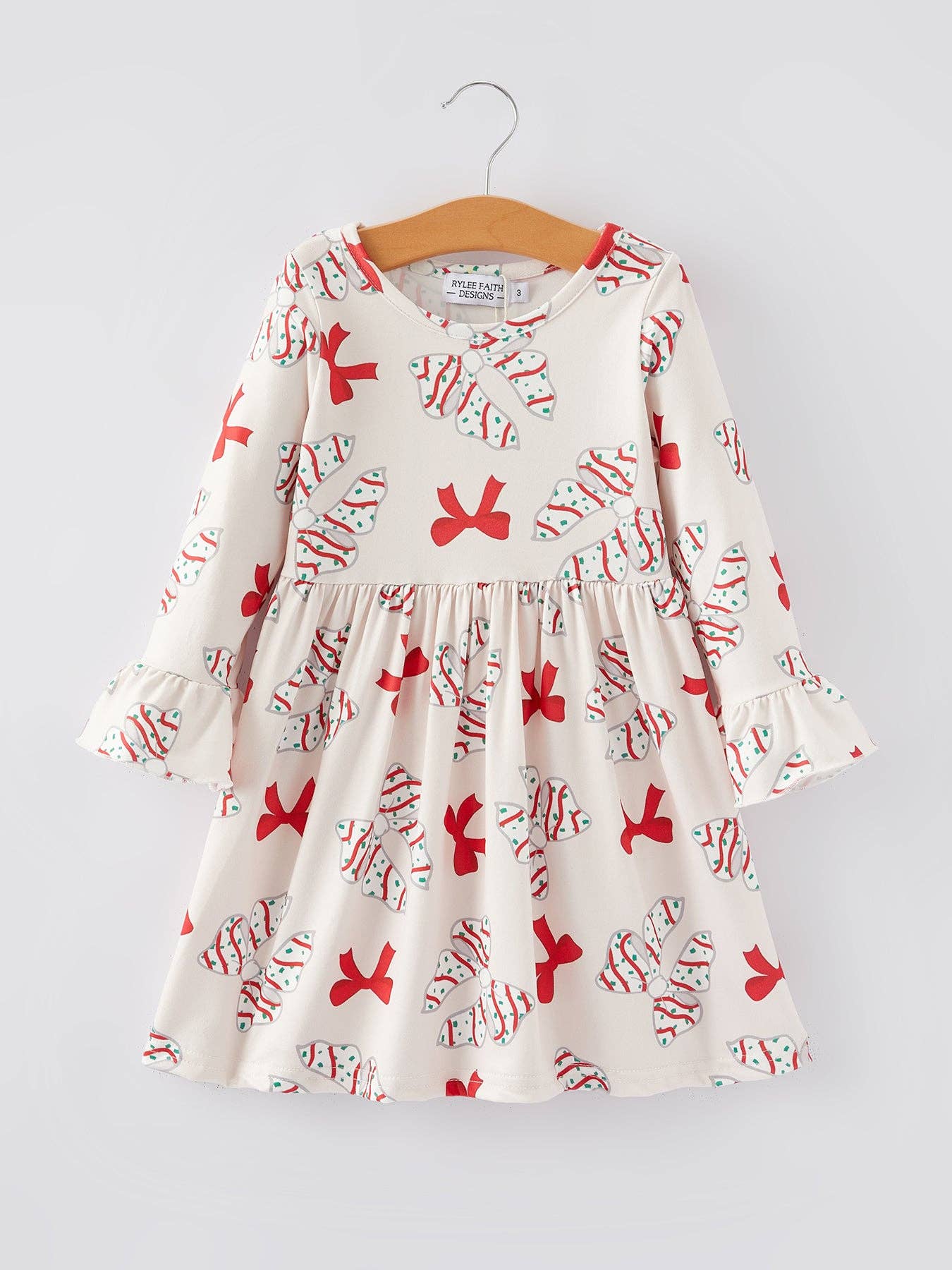 Christmas Gingerbread Print Girls Dress: 4T