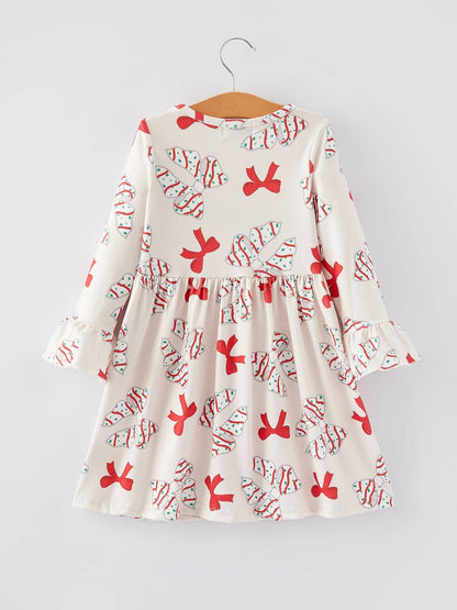 Christmas Gingerbread Print Girls Dress: 5