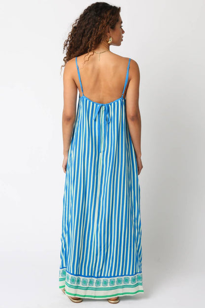 Lesly Striped Open-Back Maxi Dress