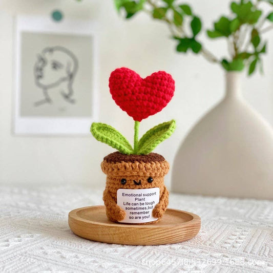 Valentine’s Day Crochet Heart Flower Pot Gift Decor