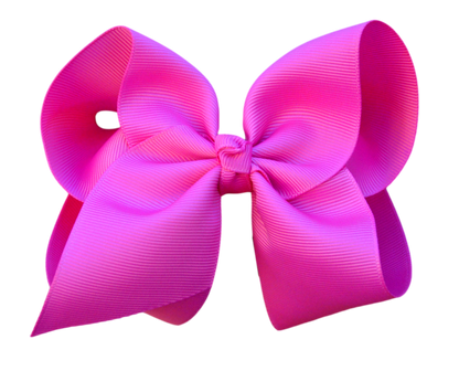 4 inch Solid Grosgrain Bow: Pink / 4 Inch