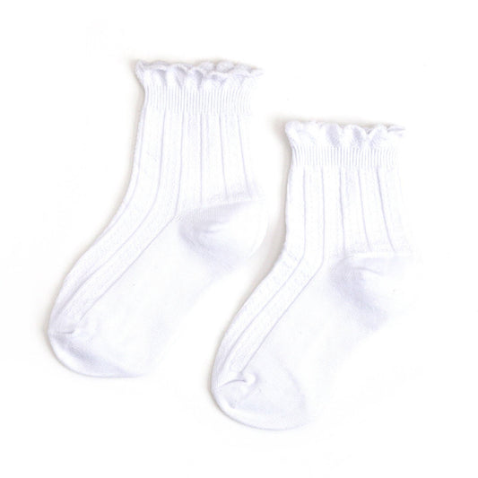 White Frill Midi Socks