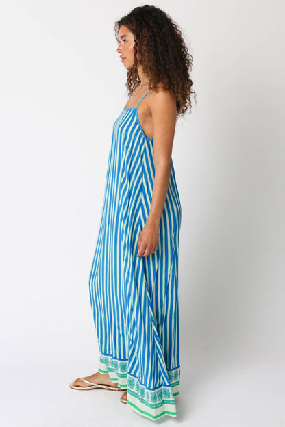 Lesly Striped Open-Back Maxi Dress
