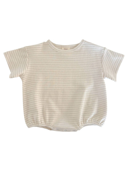 Sage Pencil Stripe / Organic T-Shirt Bubble