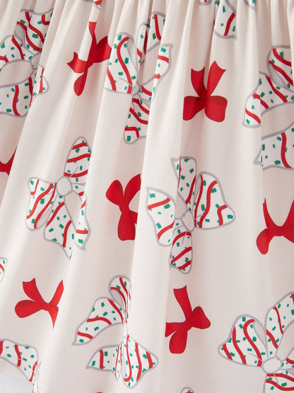 Christmas Gingerbread Print Girls Dress: 5