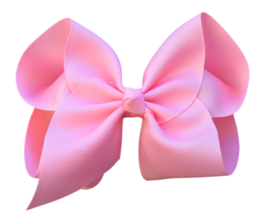 4 inch Solid Grosgrain Bow: Pink / 4 Inch