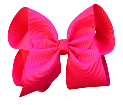 4 inch Solid Grosgrain Bow: Pink / 4 Inch
