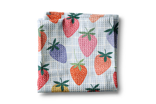 Berry Picking Strawberry Spring Summer Fruit Kitchen Towel