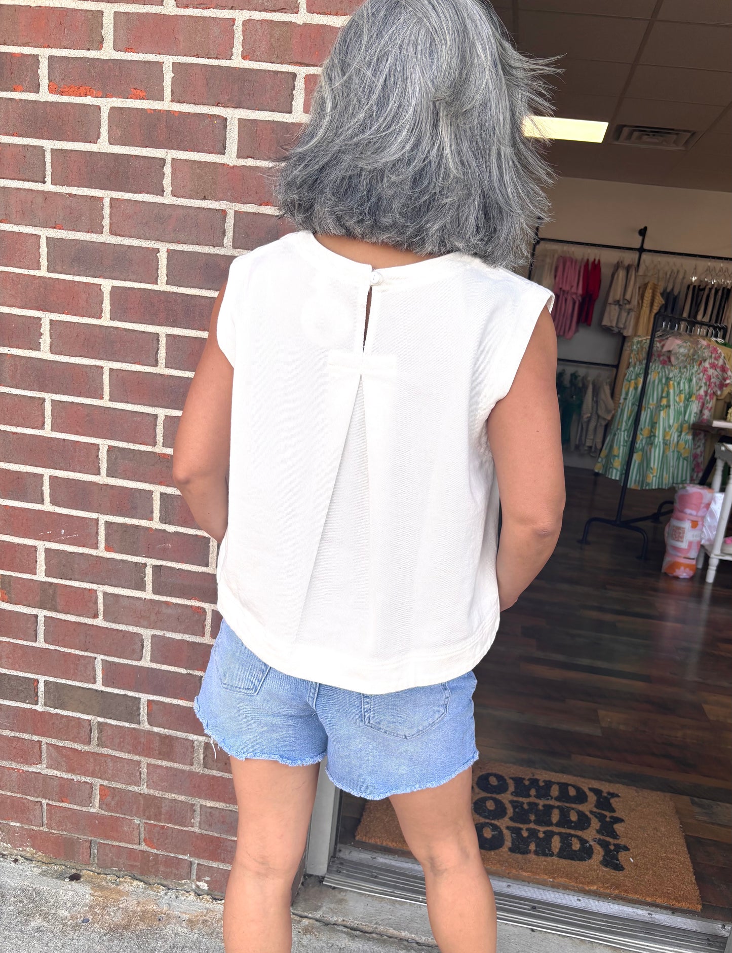 White Denim Top