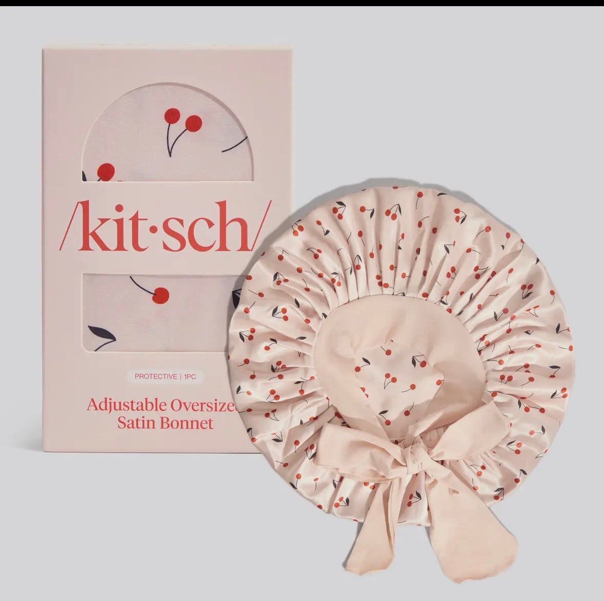cherry satin bonnet