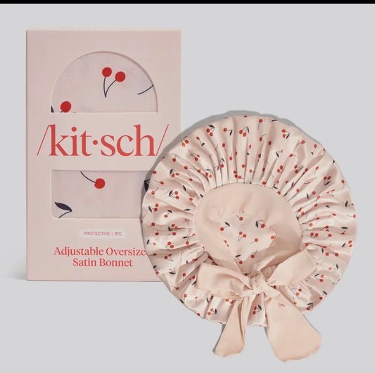 cherry satin bonnet