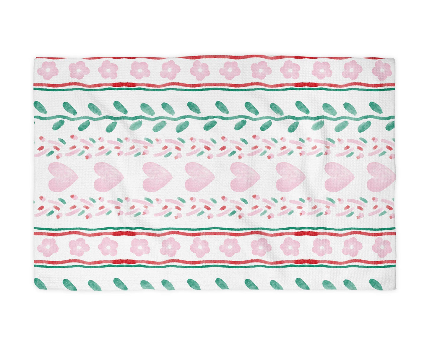 Valentine Heart XOXO Galentine Kitchen Towel Waffle Baking
