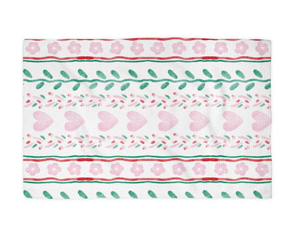 Valentine Heart XOXO Galentine Kitchen Towel Waffle Baking