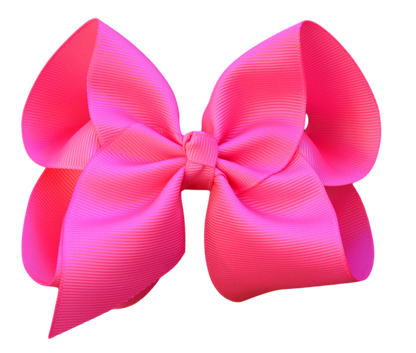4 inch Solid Grosgrain Bow: Pink / 4 Inch