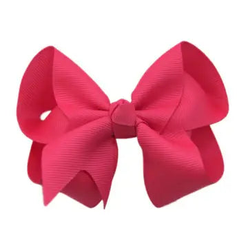 4 inch Solid Grosgrain Bow: Pink / 4 Inch